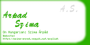 arpad szima business card